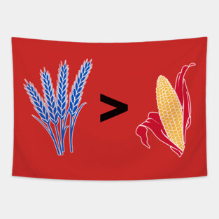 Wheat > Corn Kansas Jayhawks Red Tapestry