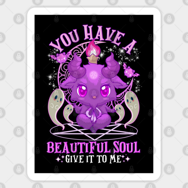 Kawaii Pastel Goth Cute Baby Goat Baphomet Funny Halloween Sticker by creative