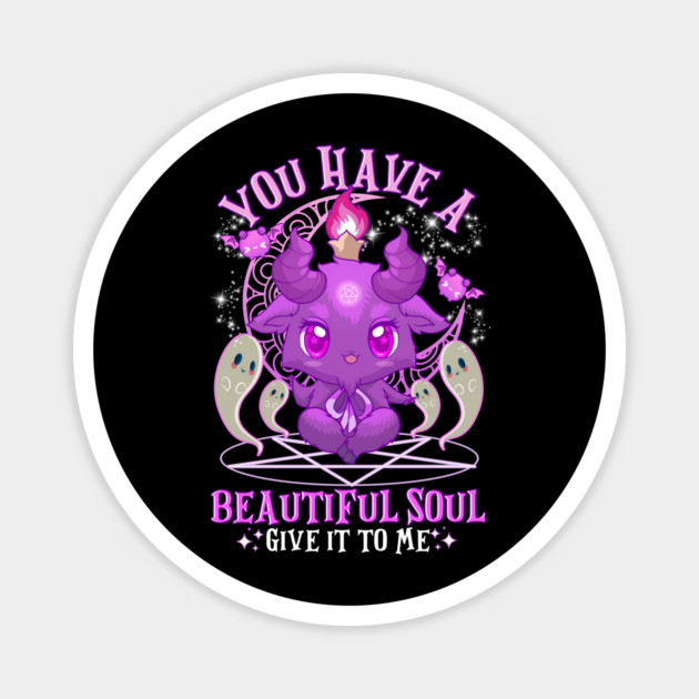 Kawaii Pastel Goth Cute Baby Goat Baphomet Funny Halloween Magnet by creative