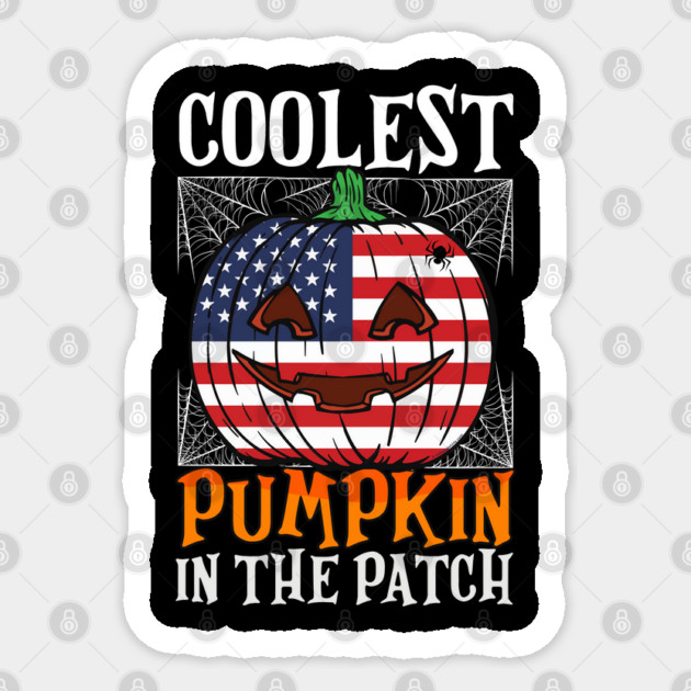 Coolest Pumpkin In The Patch US Flag Jack O’ Lantern Funny Sticker by creative