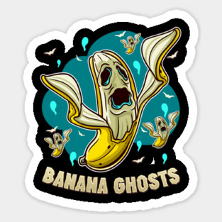 Banana Ghosts Cute Halloween Lazy Costume Funny Sticker