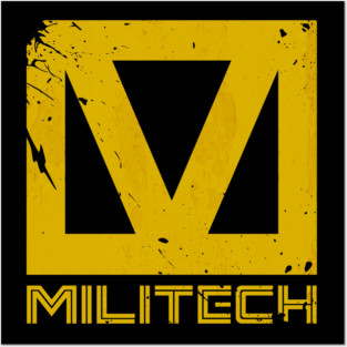 Cyberpunk Militech Logo - Worn Posters and Art