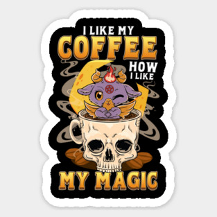 I Like My Coffee as I Like My Magic Baphomet Coffee Kawaii Pastel Goth Sticker