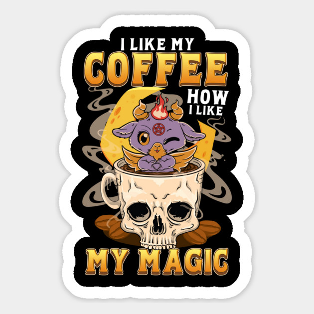 I Like My Coffee as I Like My Magic Baphomet Coffee Kawaii Pastel Goth Magnet by creative