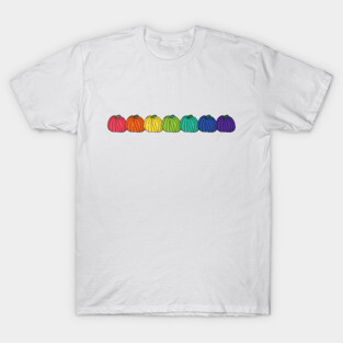 Rainbow Colored Pumpkin Row T-Shirt