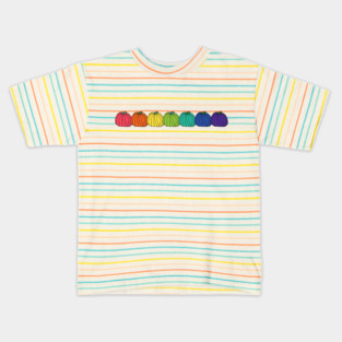 Rainbow Colored Pumpkin Row Kids T-Shirt