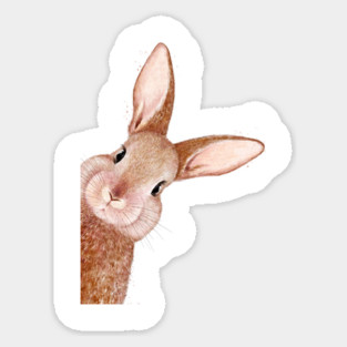 Peeping Rabbit Sticker