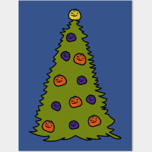 Spooky Halloween Pumpkin Tree Posters and Art