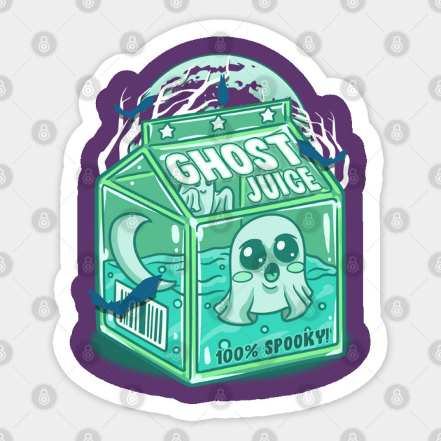 Kawaii Pastel Goth Halloween Juice Ghost Funny Ghost Juice Carton Sticker by creative