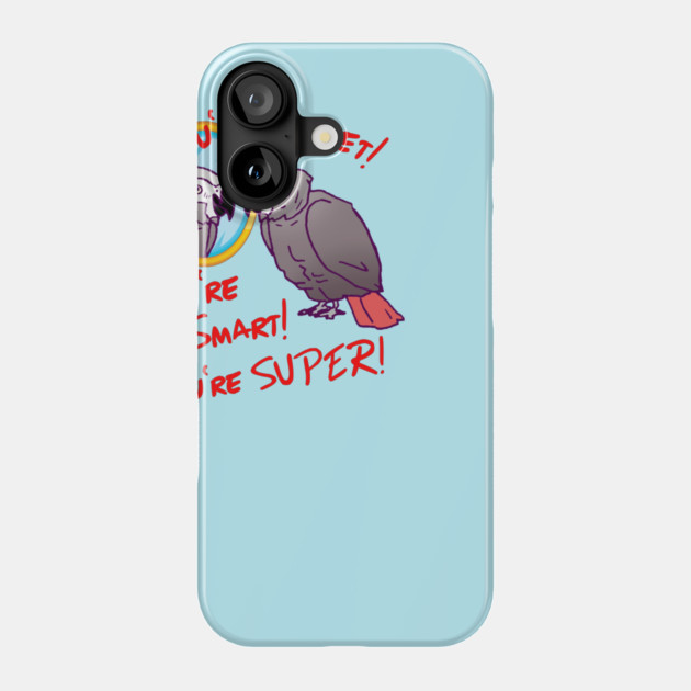 Daily Attitude Affirmations African Grey Parrot Image Phone Case by Einstein Parrot