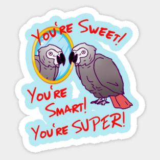 Daily Attitude Affirmations African Grey Parrot Image Sticker