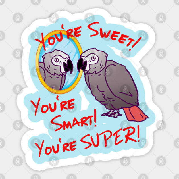 Daily Attitude Affirmations African Grey Parrot Image Sticker by Einstein Parrot