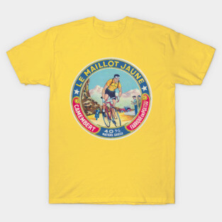 Yellow Jersey -- Vintage Francophile Cheese Label T-Shirt