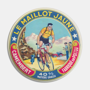Yellow Jersey -- Vintage Francophile Cheese Label Pin