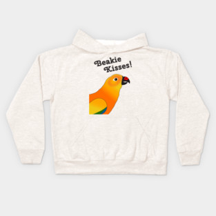 Beakie Kisses Sun Conure Parrot Cute Kids Hoodie
