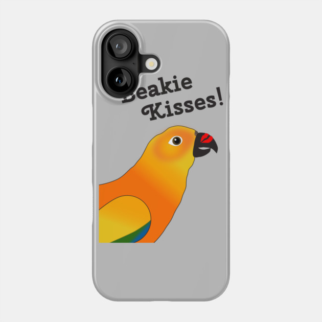 Beakie Kisses Sun Conure Parrot Cute Phone Case by Einstein Parrot