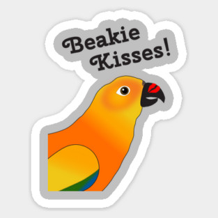Beakie Kisses Sun Conure Parrot Cute Magnet