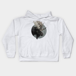 Misty Morning Moose Kids Hoodie