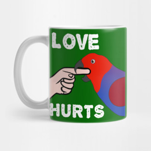 Love Hurts Eclectus Female Parrot Biting Mug