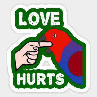 Love Hurts Eclectus Female Parrot Biting Magnet