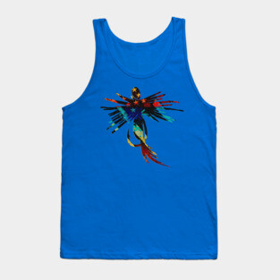 Colorful Fly Fishing American Flag Grunge Mash Art Tank Top