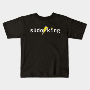The sudo king. A funny design perfect for unix and linux users, sysadmins or anyone in IT support Kids T-Shirt