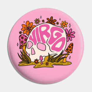 Virgo Skull Pin