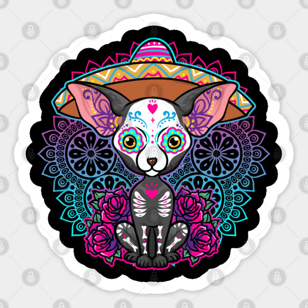 Day of the Dead Chihuahua Colorful Día de Los Muertos Sticker by creative