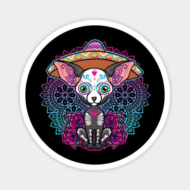 Day of the Dead Chihuahua Colorful Día de Los Muertos Magnet by creative