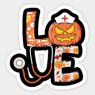 Love Nurse Halloween Gift With Pumpkin Magnet