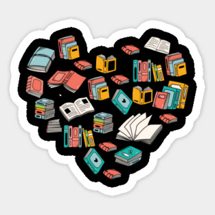 Heart Of Books Reader Lover Nerd Sticker