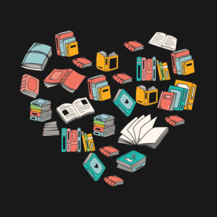 Heart Of Books Reader Lover Nerd T-Shirt