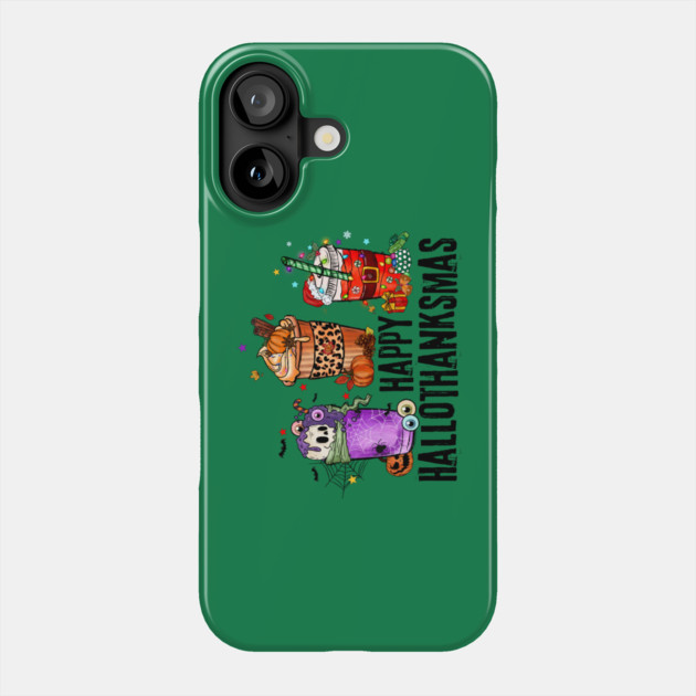 Happy Hallothanksmas Phone Case by The WYLD Tribe