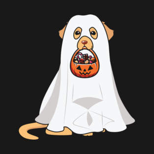Golden Retriever Dog Ghost Halloween T-Shirt
