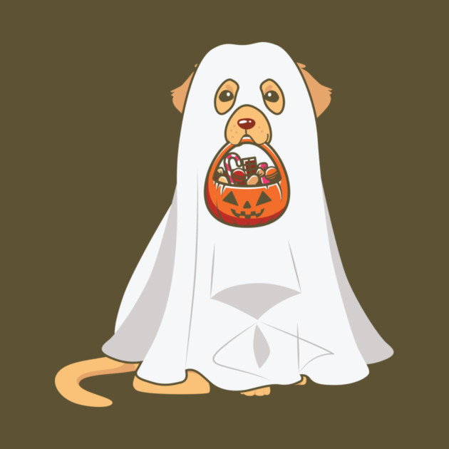 Golden Retriever Dog Ghost Halloween by The WYLD Tribe