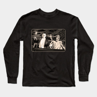 Ups & Downs (Sepia) (Universal Monsters on Roller Coaster) Long Sleeve T-Shirt