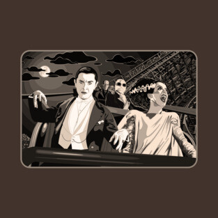 Ups & Downs (Sepia) (Universal Monsters on Roller Coaster) T-Shirt