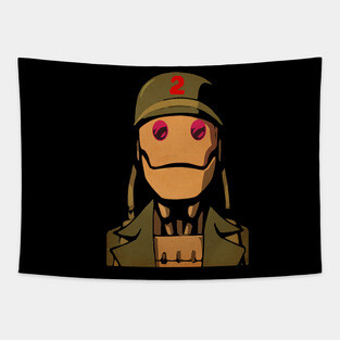 Gi Robot Was Righ vintagecolor ElaCuteOfficeGirl Vintage Tapestry