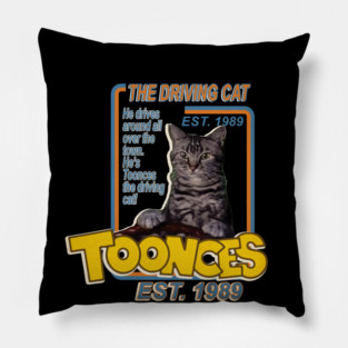 Toonces The Driving CaT, ElaCuteOfficeGirl Vintage Pillow
