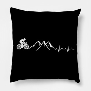 Mountain Biking Heartbeat Pillow