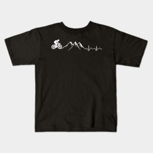 Mountain Biking Heartbeat Kids T-Shirt