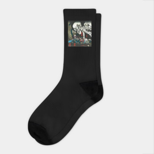 Japanese Skeleton Spectre Japanese illustration Socks