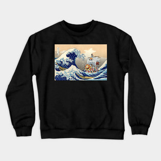 Hokusai vs Sunny Go Japanese artwork Crewneck Sweatshirt
