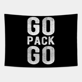 Go Pack Go Green Bay Packers Football Vintage Cool Tapestry