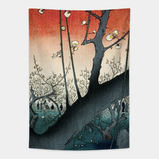 The Plum Garden Japanese art Tapestry