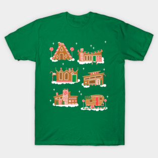 Mid Century Modern Gingerbread Houses T-Shirt