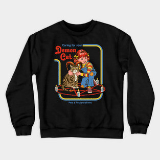 Caring for your Demon cat Crewneck Sweatshirt