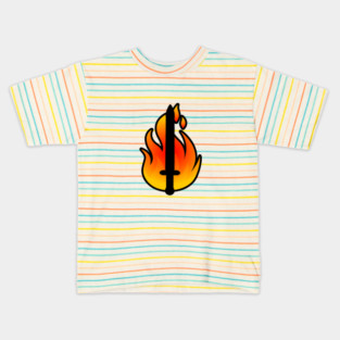 Flaming Sword Kids T-Shirt