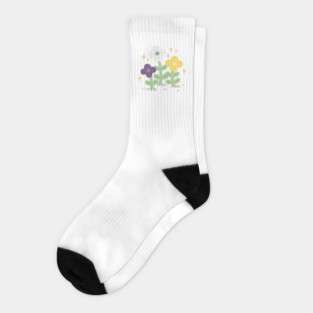 Nonbinary Pride Flowers Socks