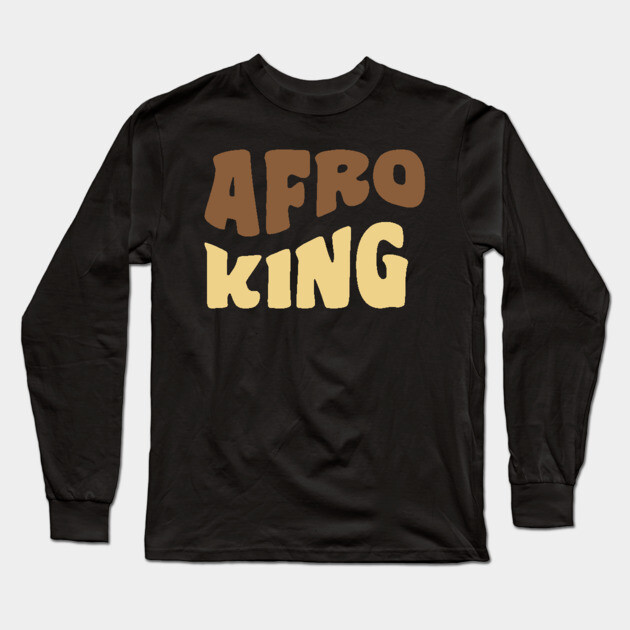 Afro King, Black King, Black Man Long Sleeve T-Shirt by UrbanLifeApparel